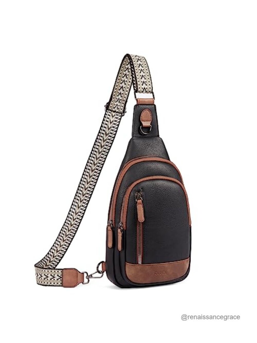 Faux Leather Crossbody Sling Backpack for Women Travel Daypack